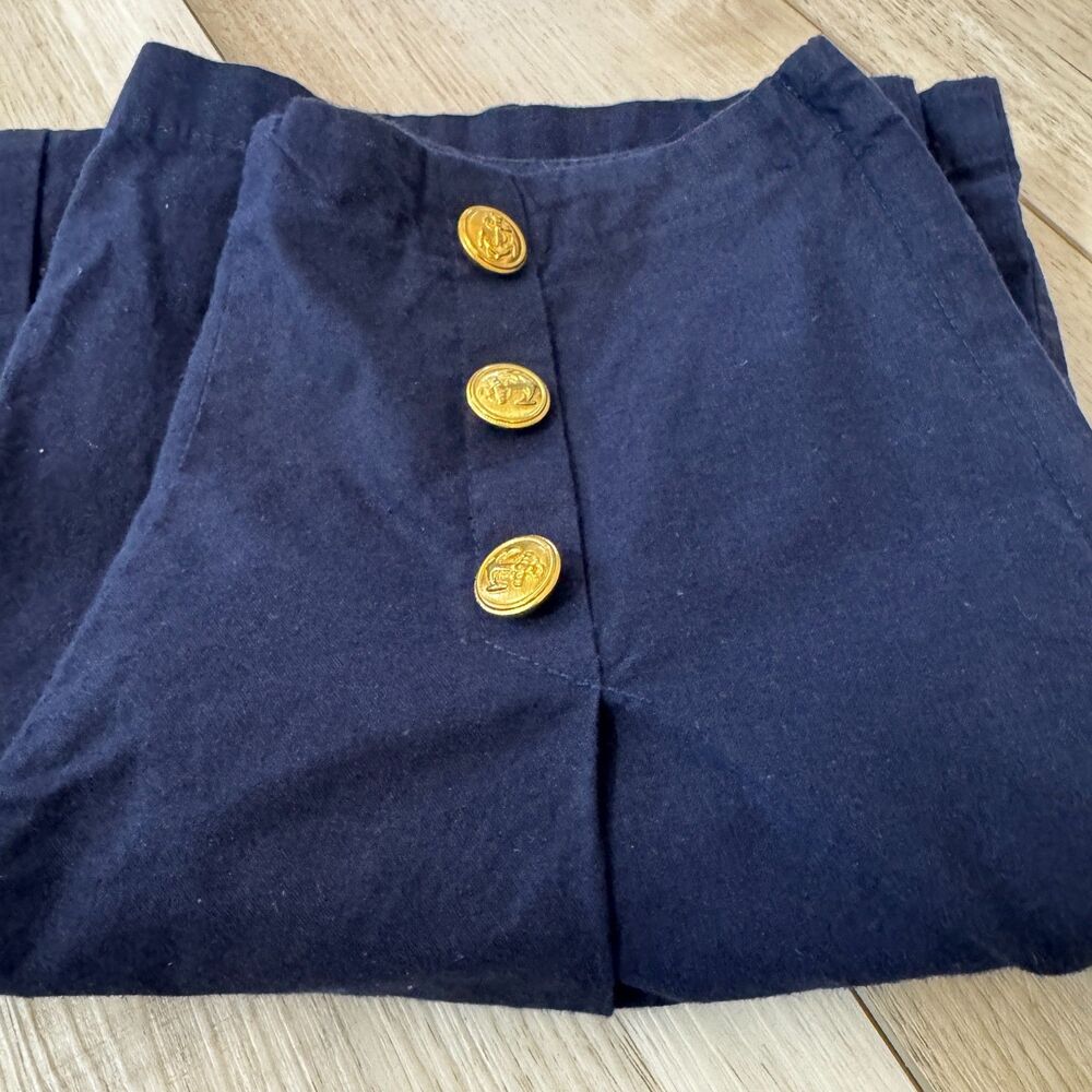 Vintage You Babes Navy Blue Sailor Pants Gold Buttons Wide Leg Women’s 5 80s 90s - Picture 16 of 16
